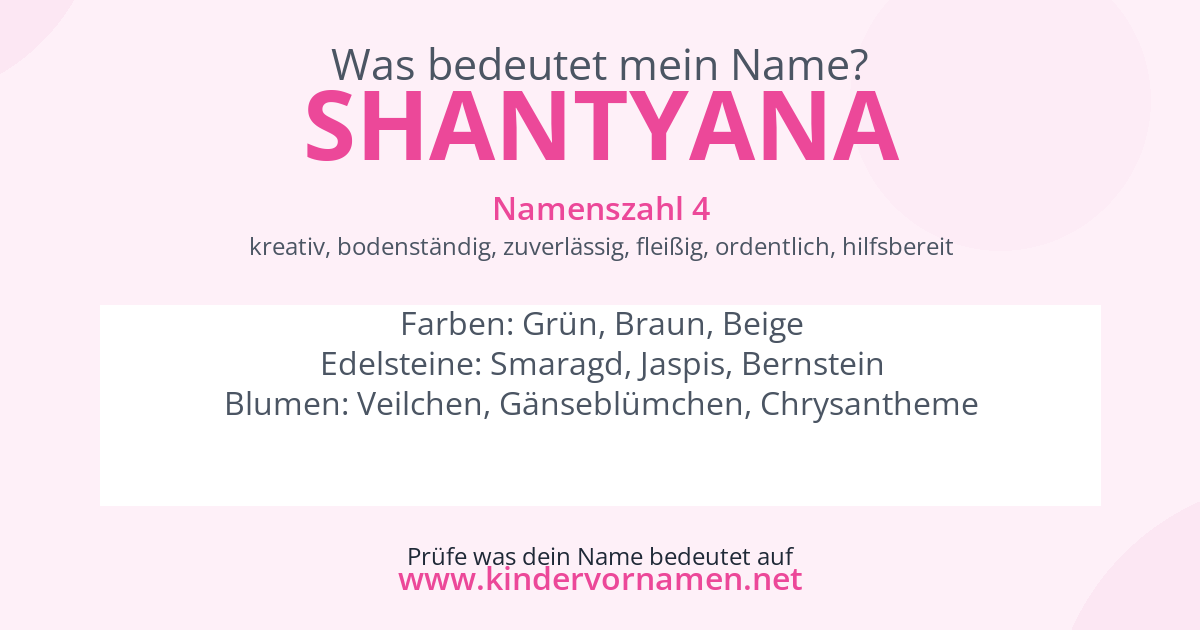Was bedeutet der Name Shantyana?