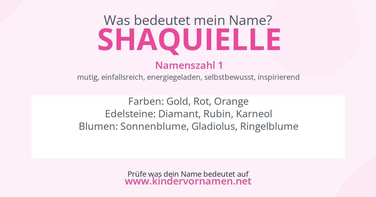 Was bedeutet der Name Shaquielle?