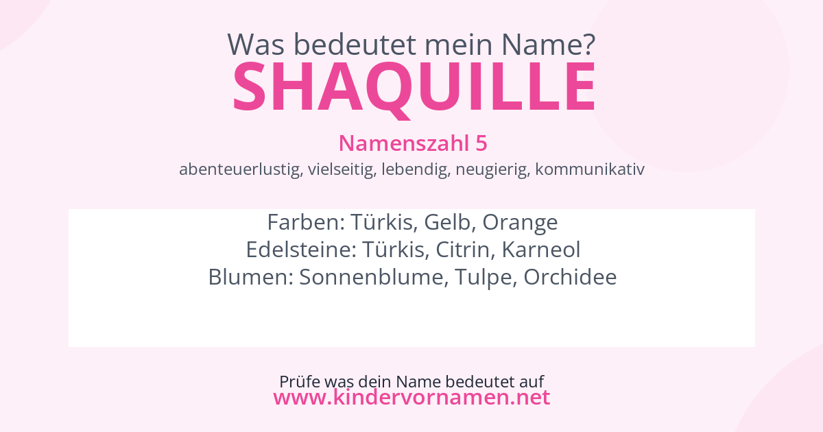 Was bedeutet der Name Shaquille?