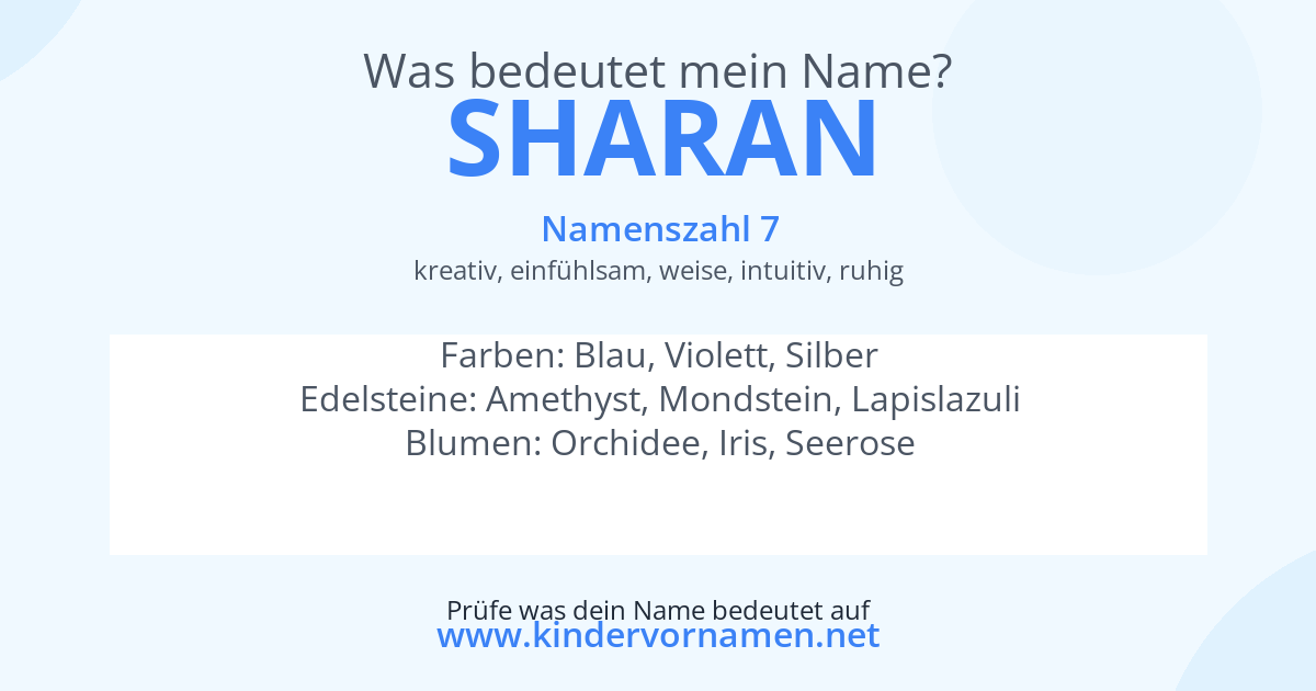 Was bedeutet der Name Sharan?