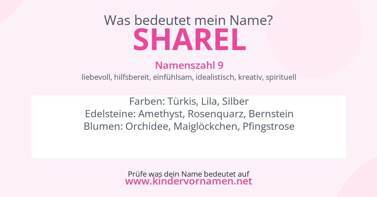 Was bedeutet der Name Sharel?