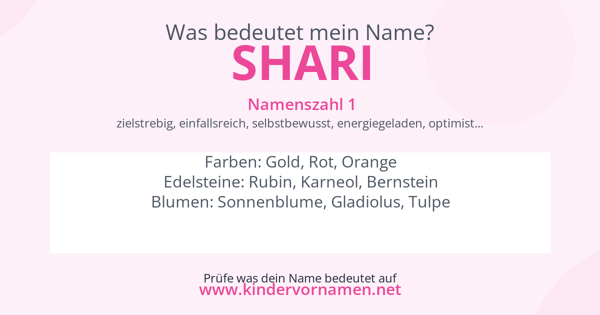 Was bedeutet der Name Shari?
