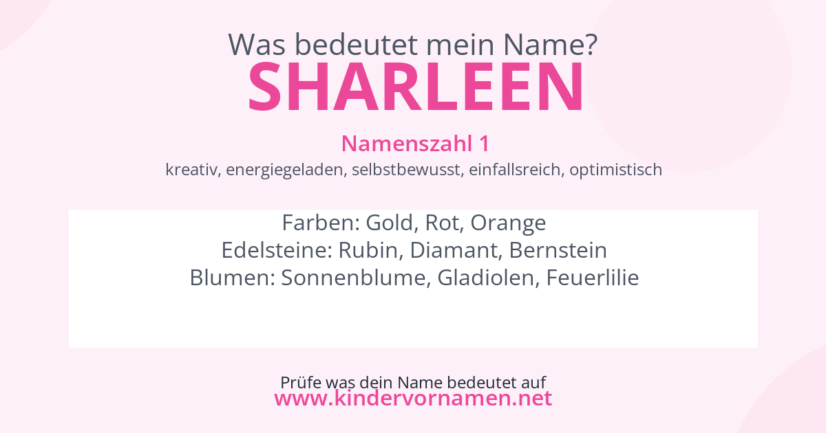 Was bedeutet der Name Sharleen?