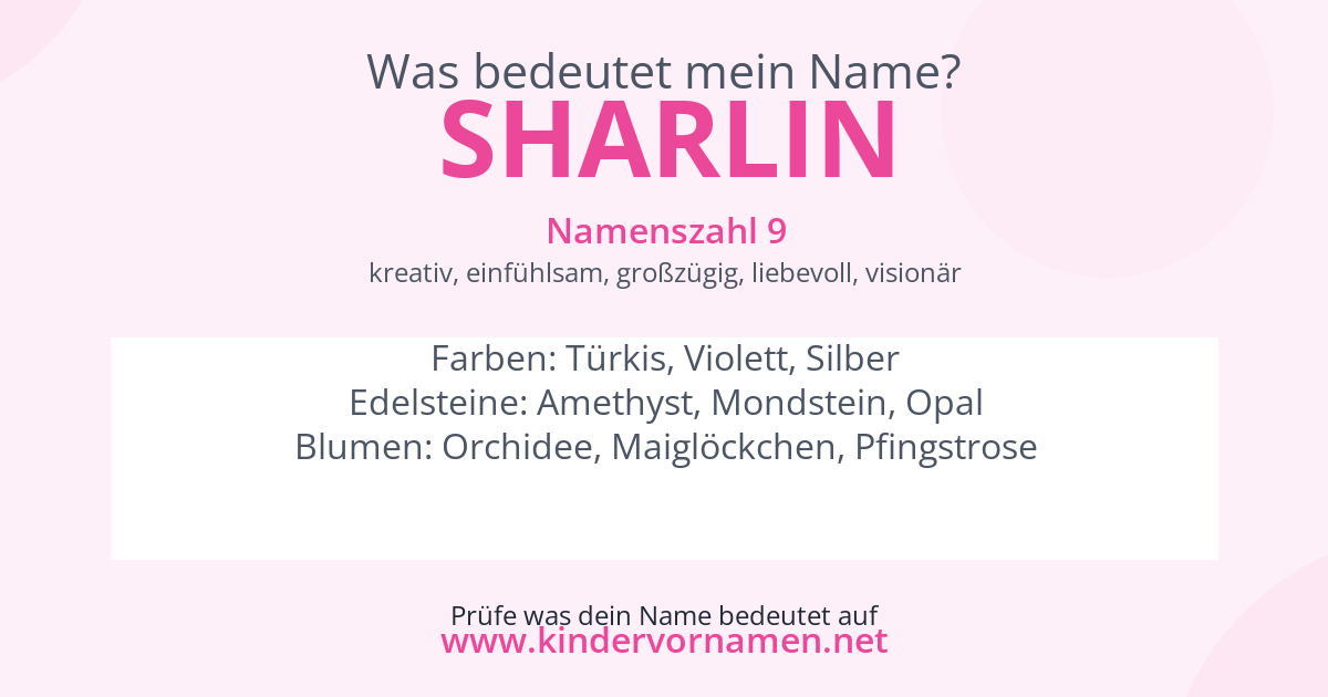 Was bedeutet der Name Sharlin?