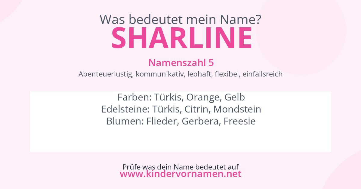 Was bedeutet der Name Sharline?