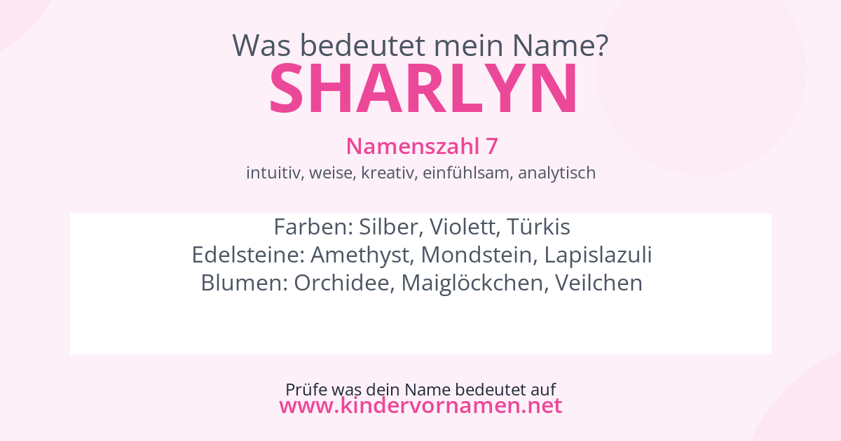 Was bedeutet der Name Sharlyn?