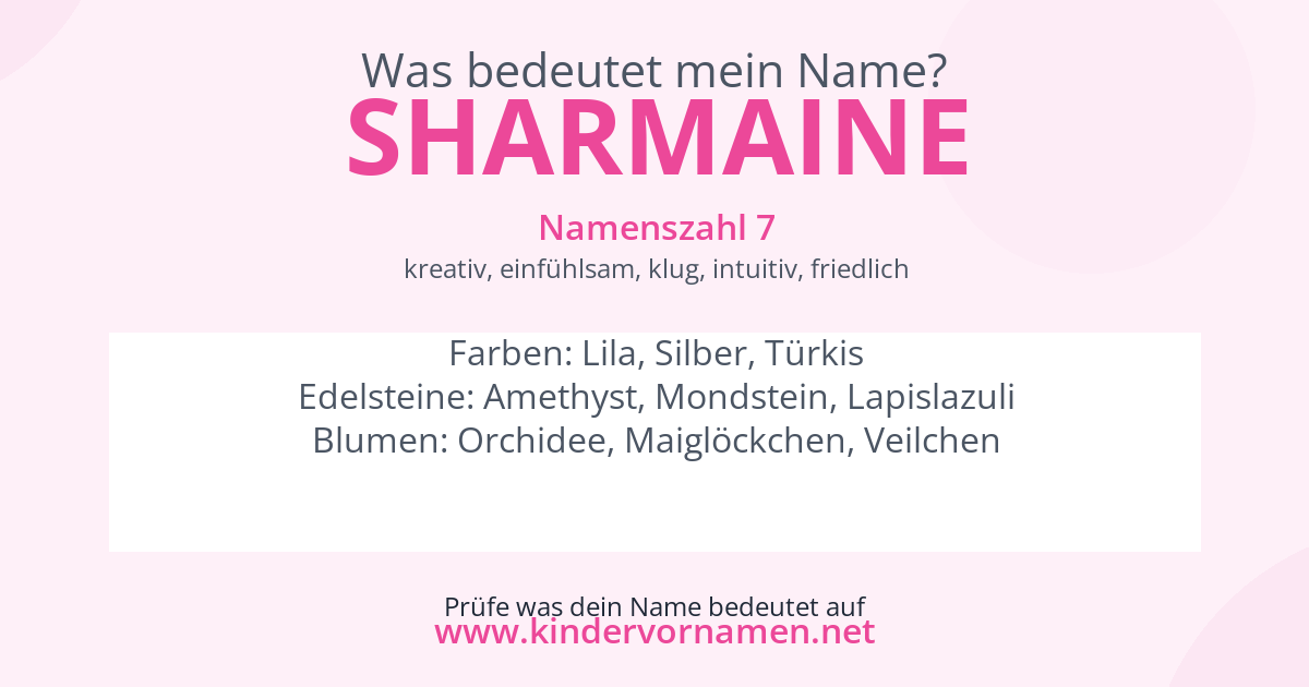 Was bedeutet der Name Sharmaine?