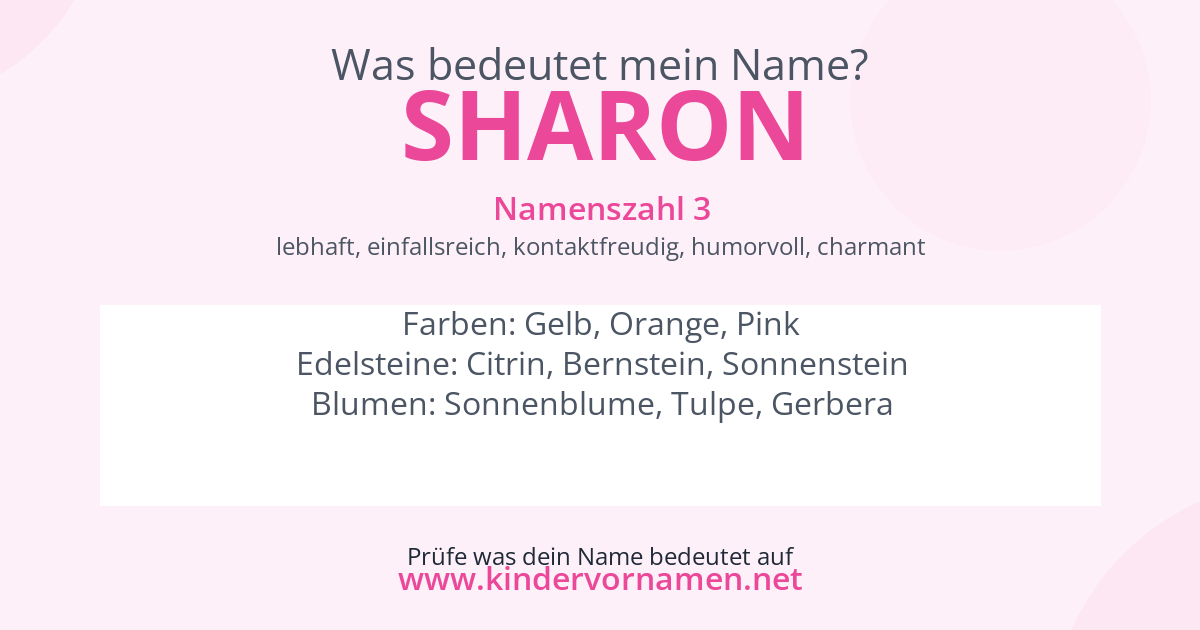 Was bedeutet der Name Sharon?