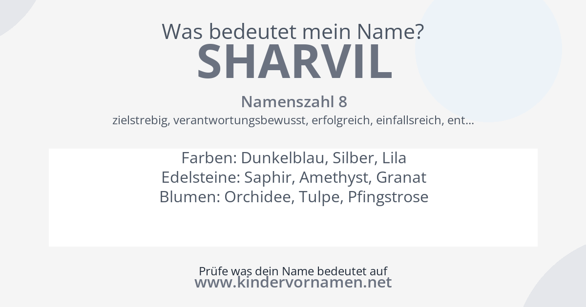 Was bedeutet der Name Sharvil?