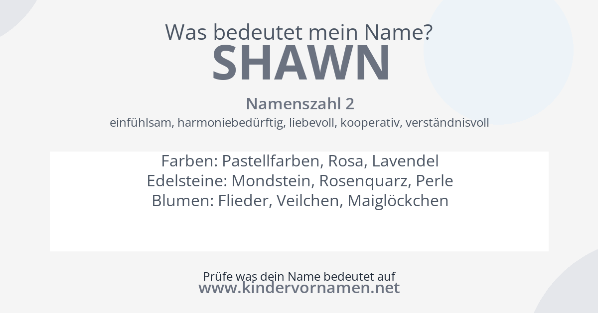 Was bedeutet der Name Shawn?