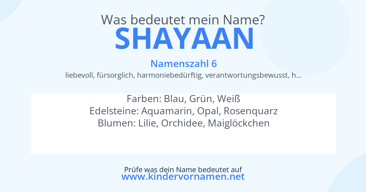 Was bedeutet der Name Shayaan?