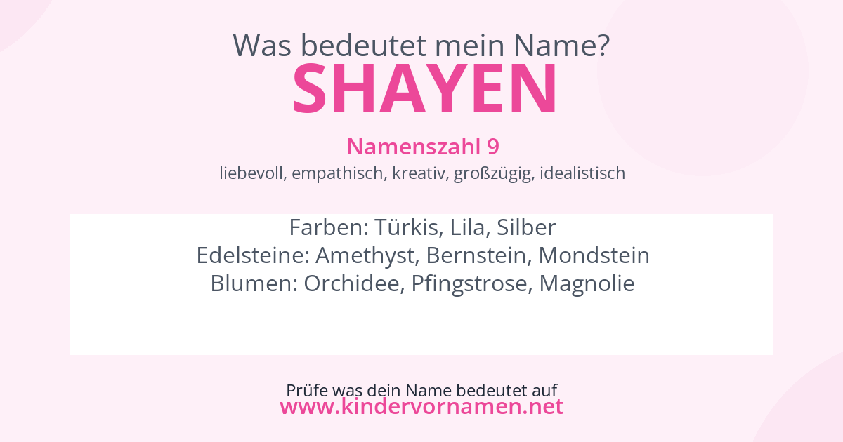 Was bedeutet der Name Shayen?