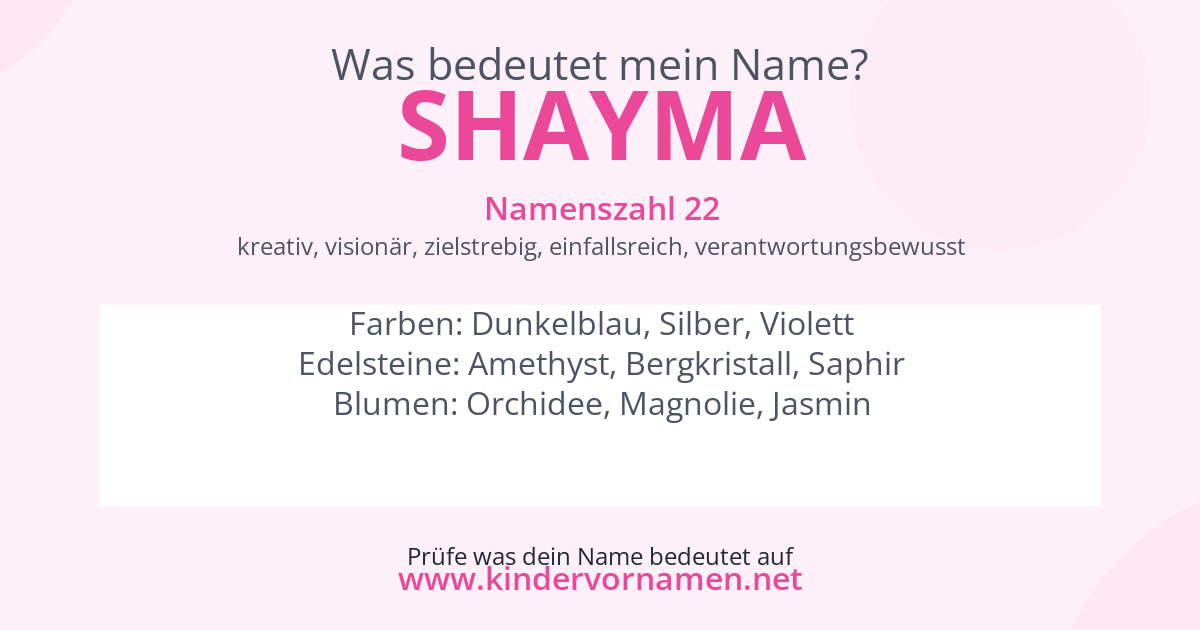 Was bedeutet der Name Shayma?