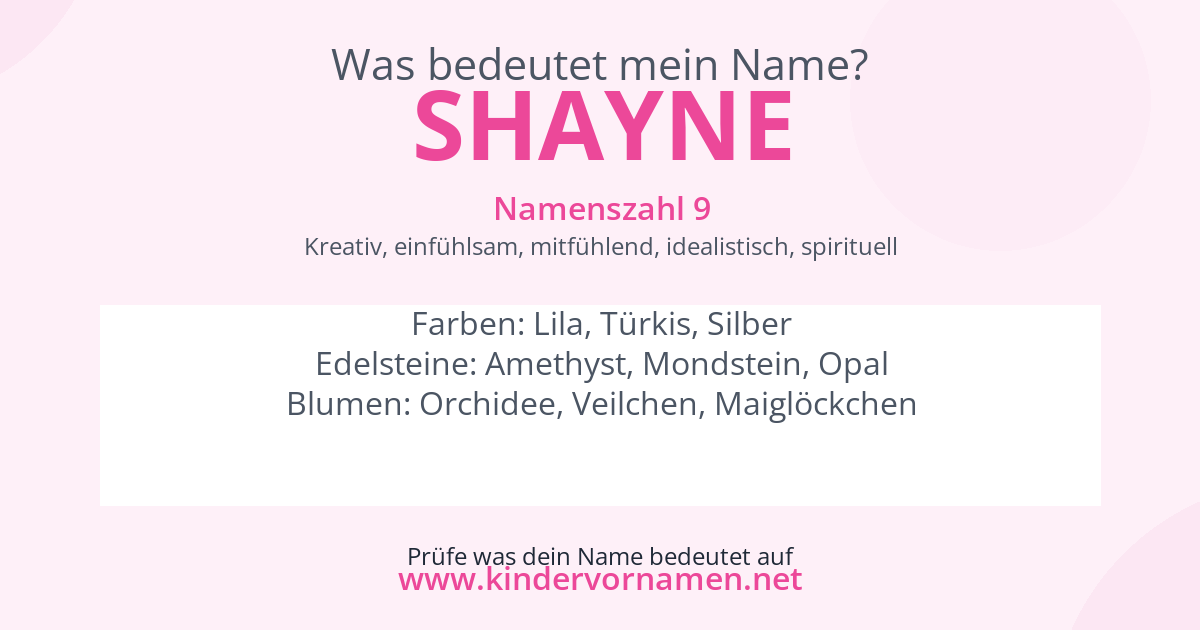 Was bedeutet der Name Shayne?