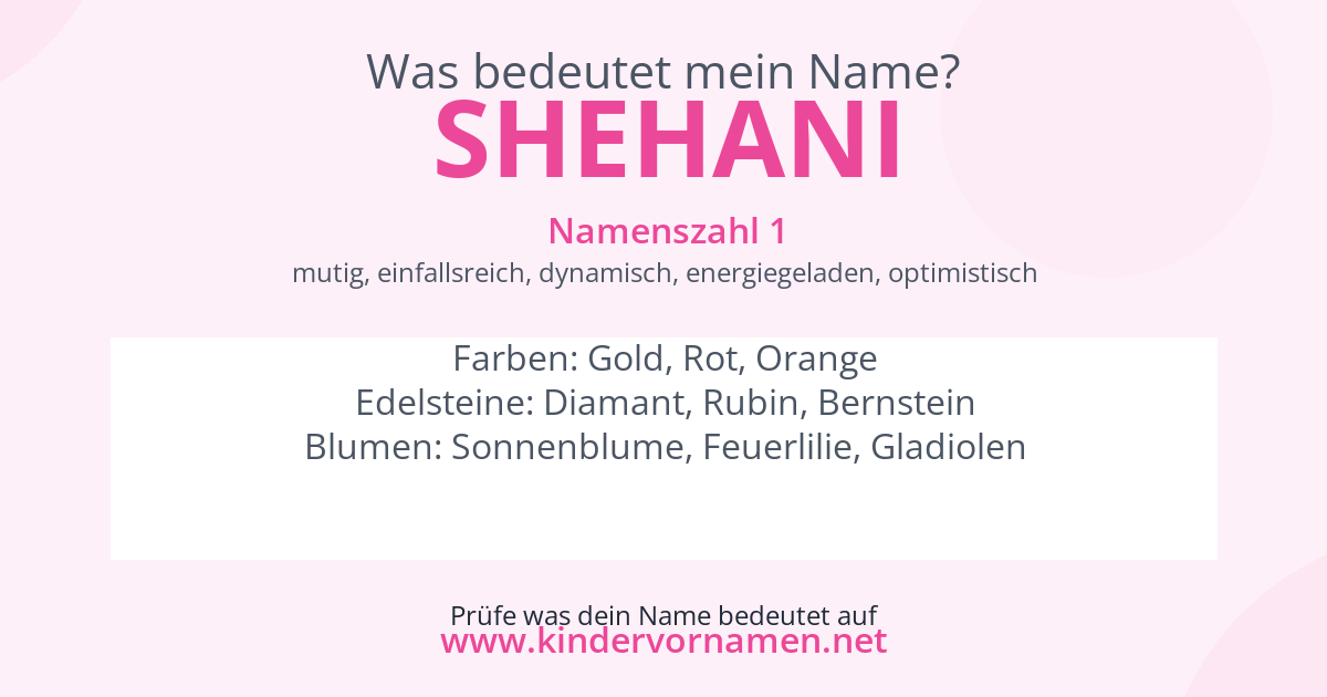 Was bedeutet der Name Shehani?