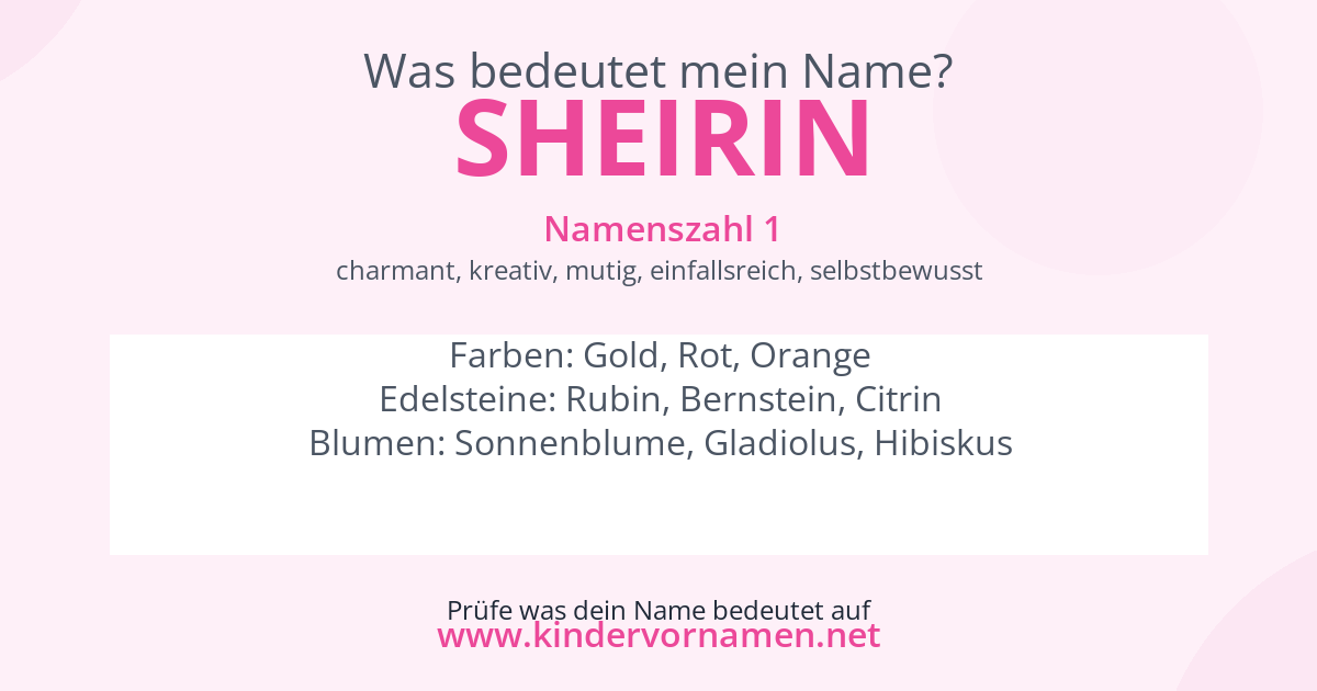 Was bedeutet der Name Sheirin?
