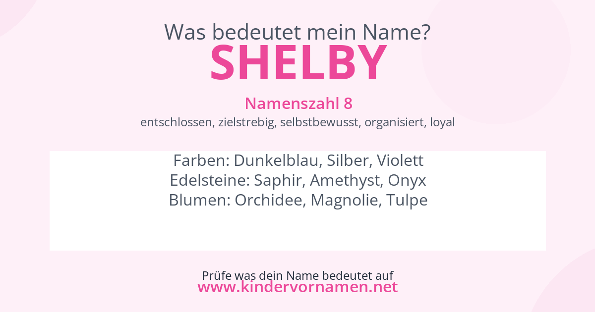 Was bedeutet der Name Shelby?