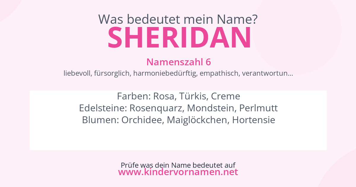 Was bedeutet der Name Sheridan?