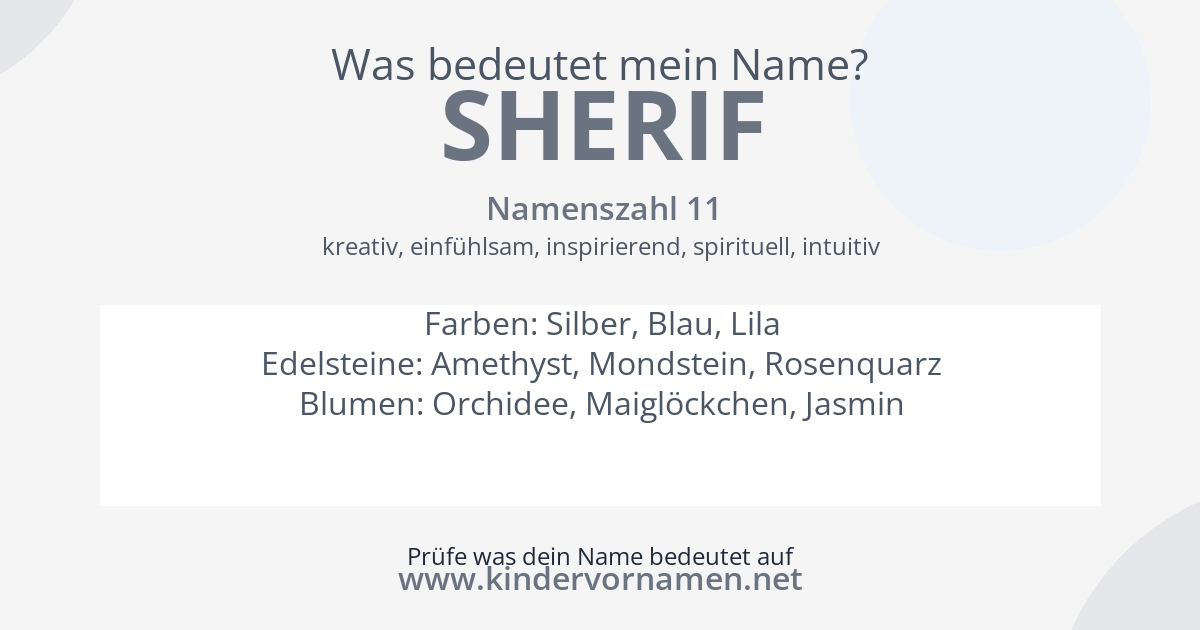 Was bedeutet der Name Sherif?