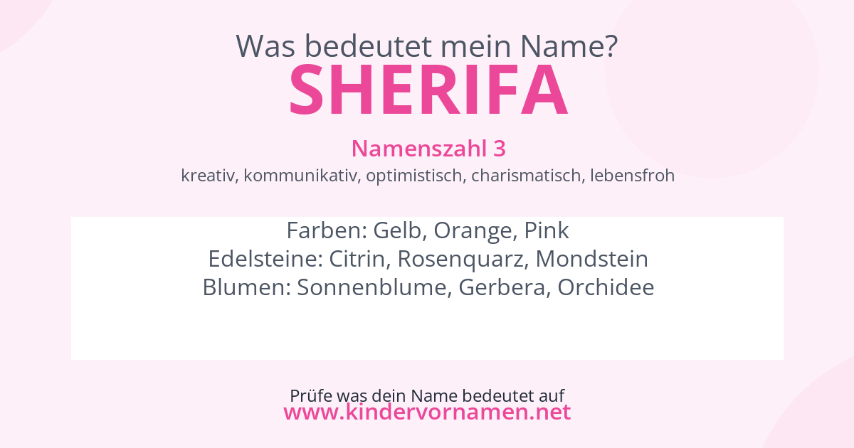 Was bedeutet der Name Sherifa?