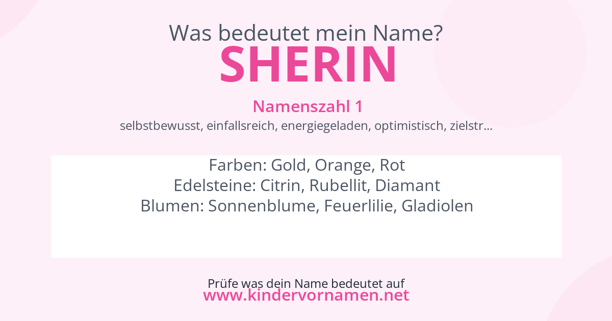 Was bedeutet der Name Sherin?