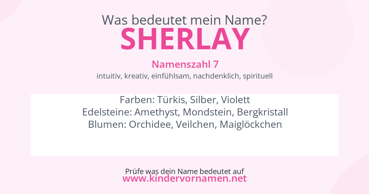 Was bedeutet der Name Sherlay?