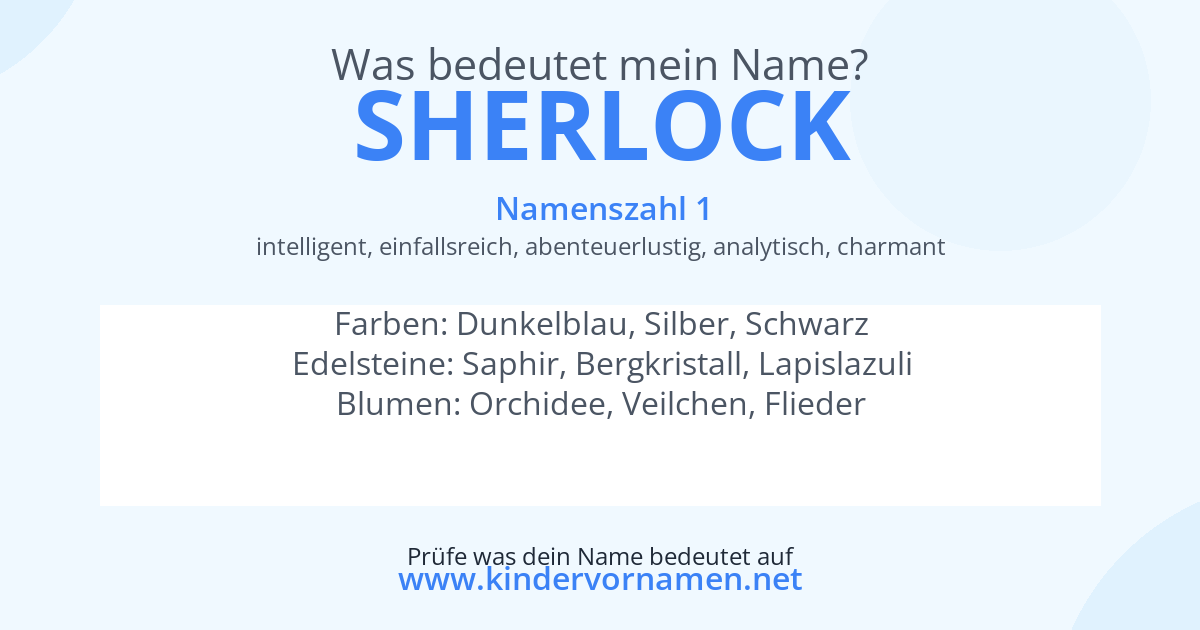 Was bedeutet der Name Sherlock?