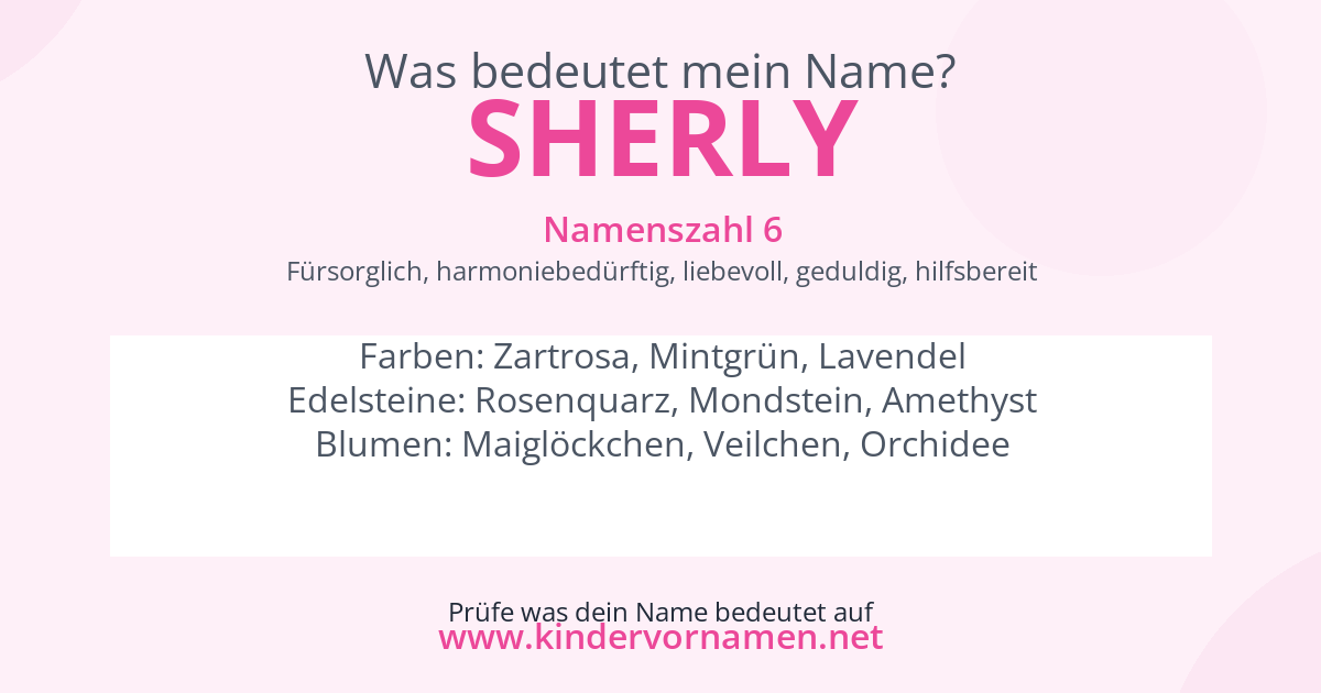 Was bedeutet der Name Sherly?
