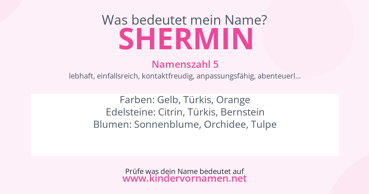 Was bedeutet der Name Shermin?