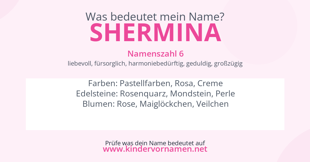 Was bedeutet der Name Shermina?