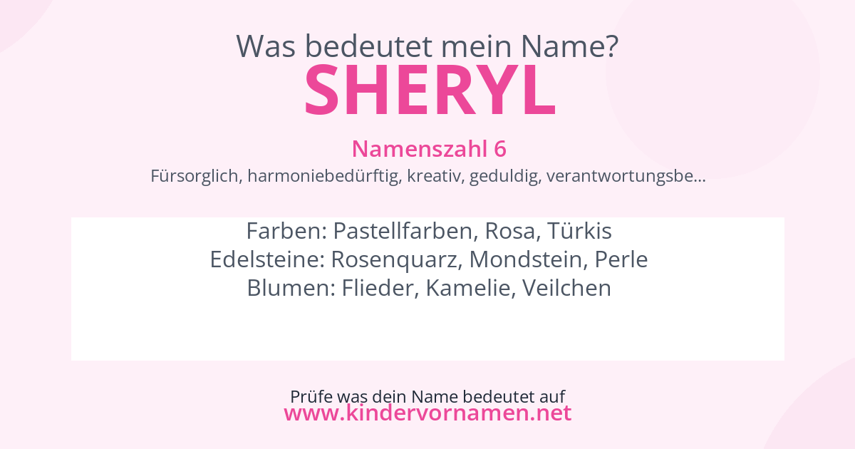 Was bedeutet der Name Sheryl?