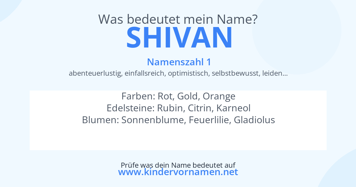 Was bedeutet der Name Shivan?