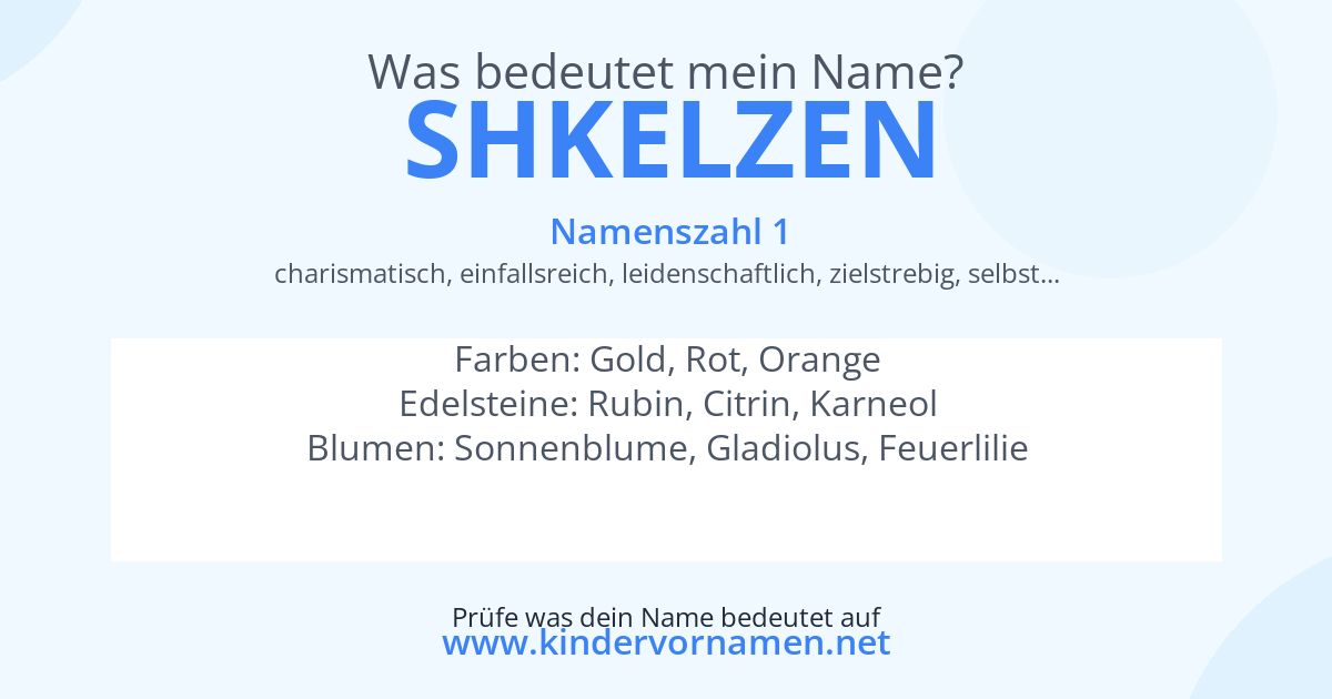 Was bedeutet der Name Shkelzen?