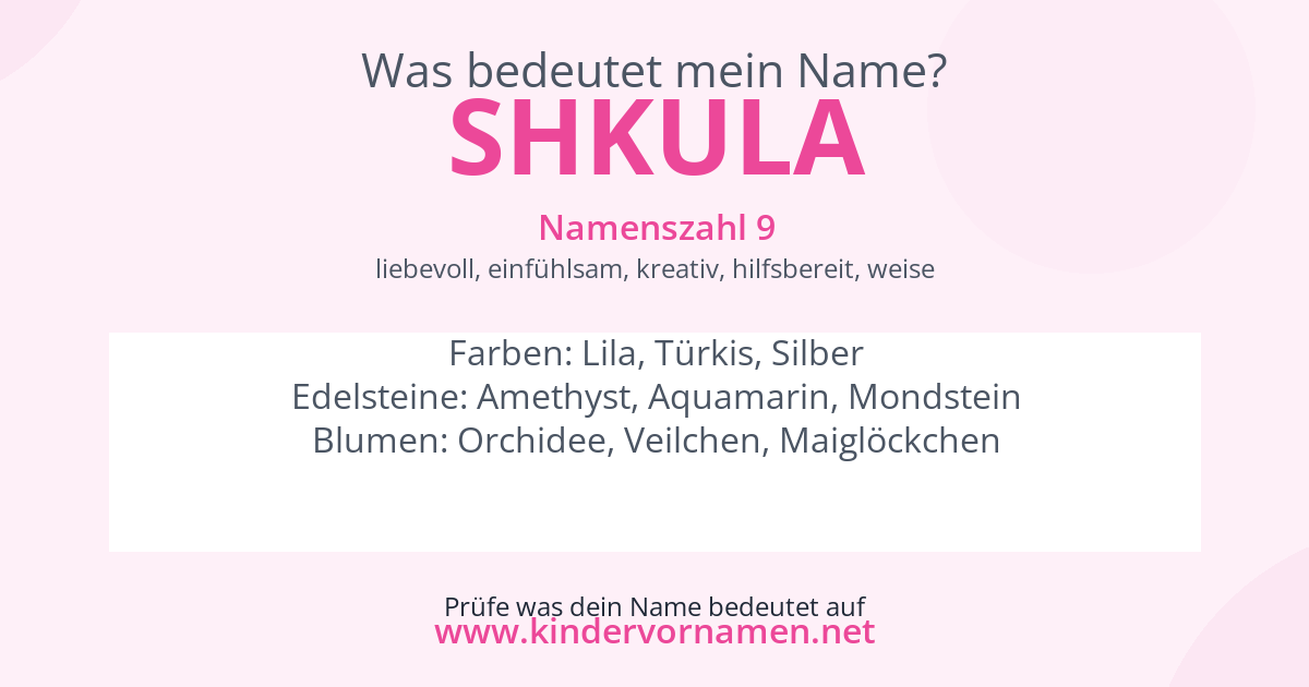 Was bedeutet der Name Shkula?