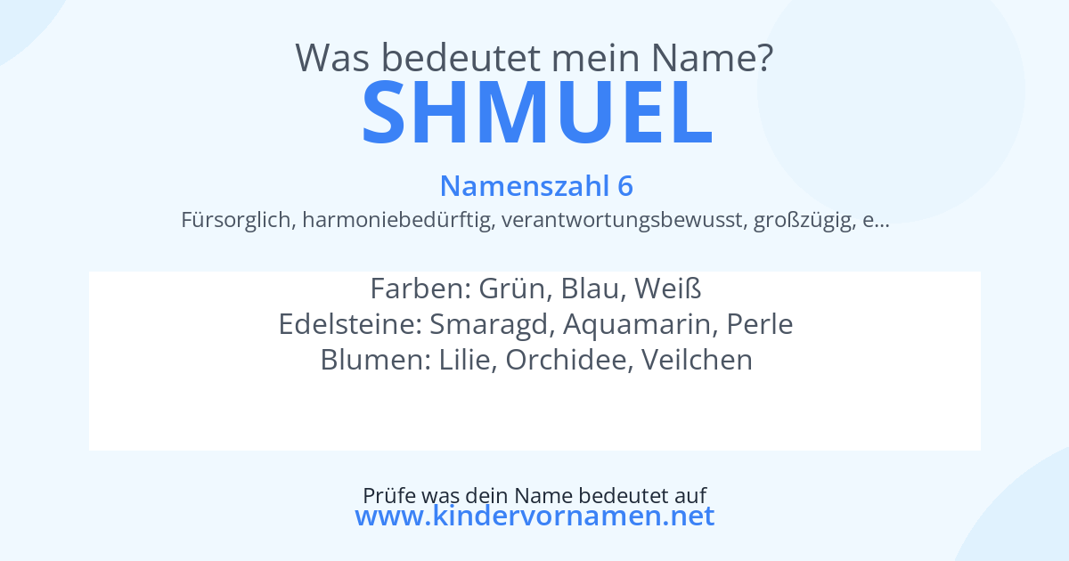 Was bedeutet der Name Shmuel?