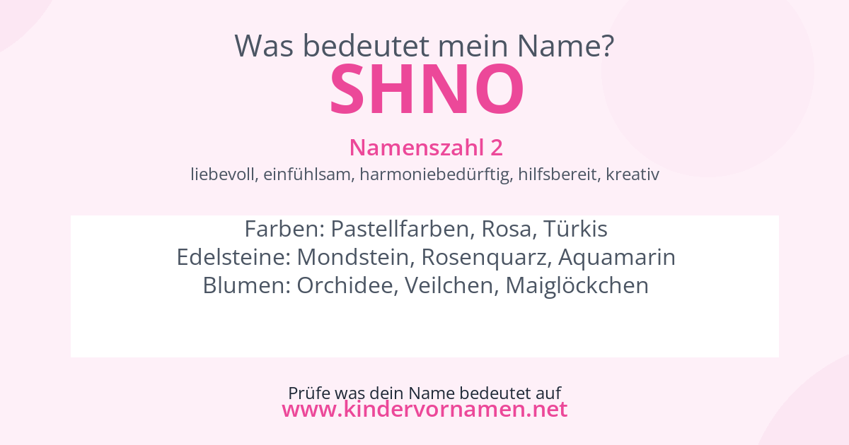Was bedeutet der Name Shno?