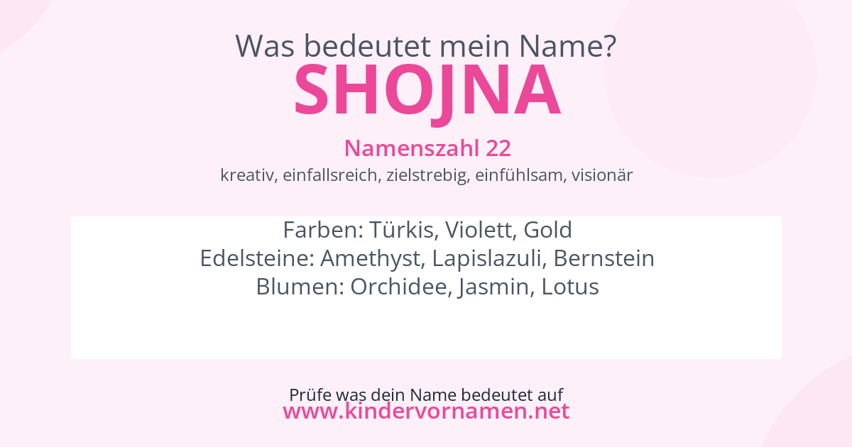 Was bedeutet der Name Shojna?