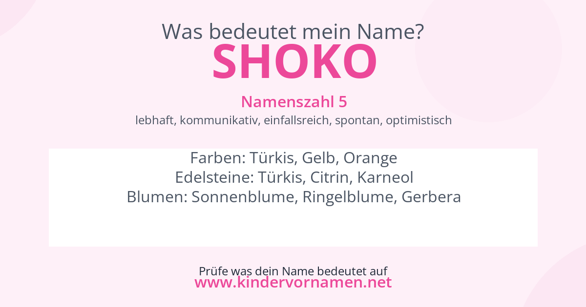 Was bedeutet der Name Shoko?