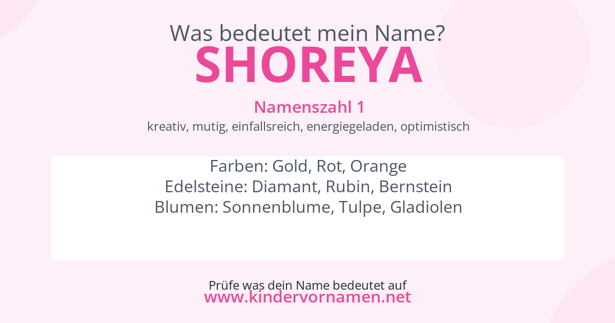 Was bedeutet der Name Shoreya?