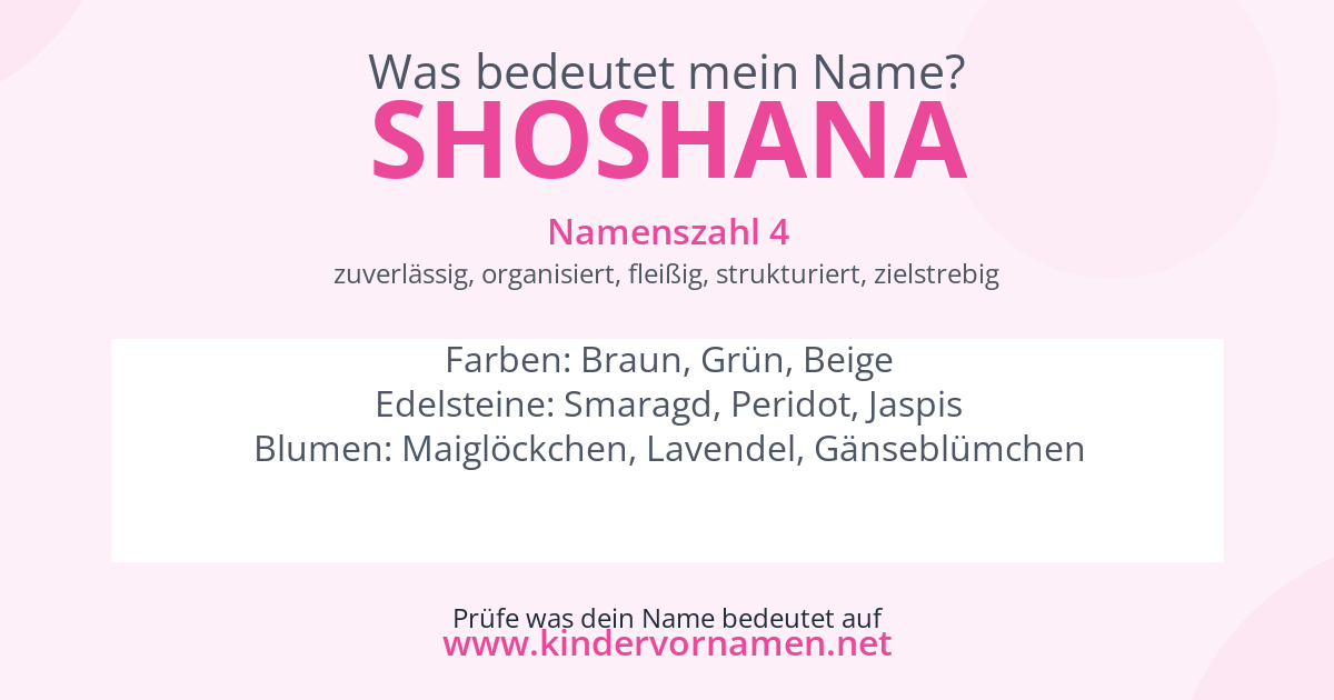 Was bedeutet der Name Shoshana?