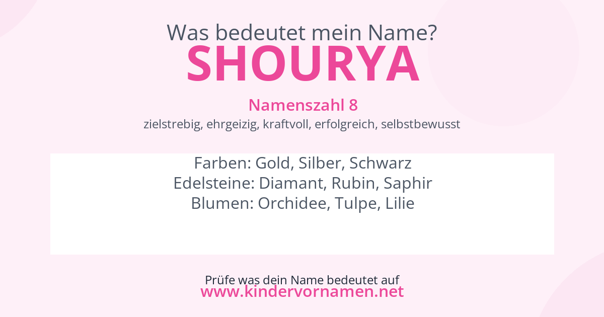 Was bedeutet der Name Shourya?