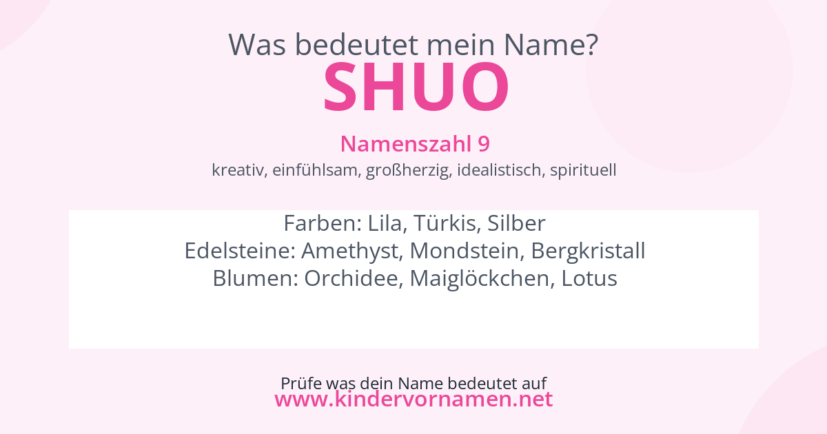 Was bedeutet der Name Shuo?