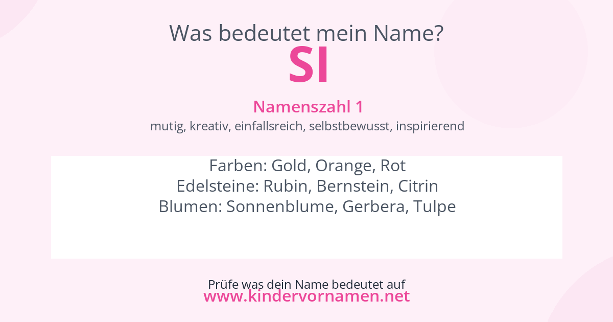 Was bedeutet der Name Si?