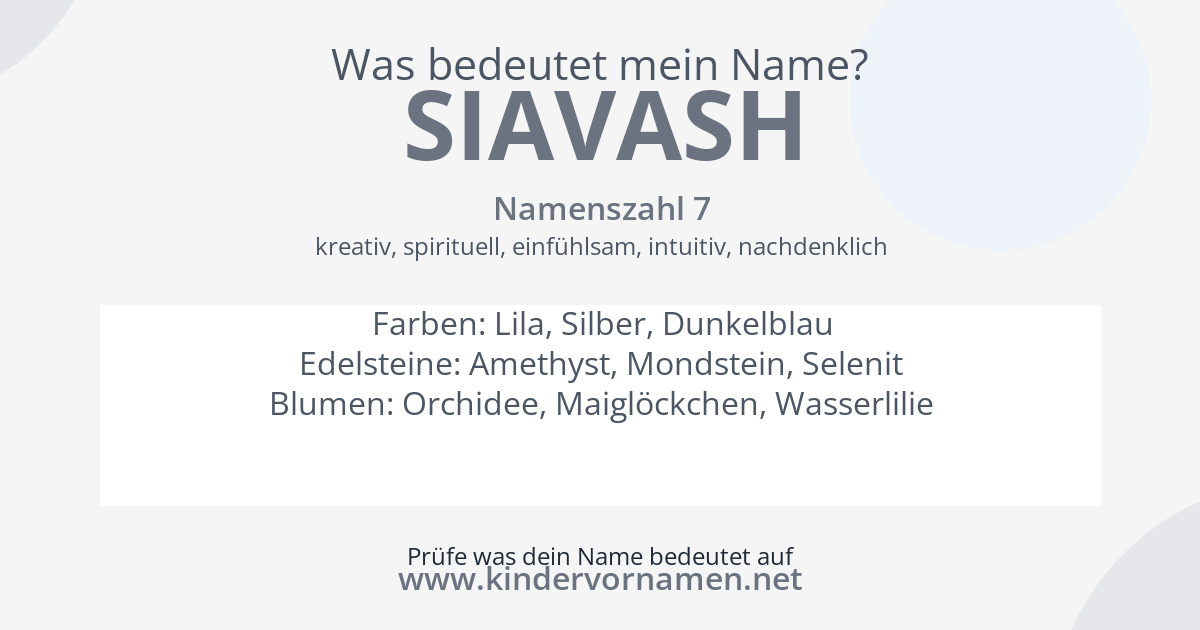 Was bedeutet der Name Siavash?