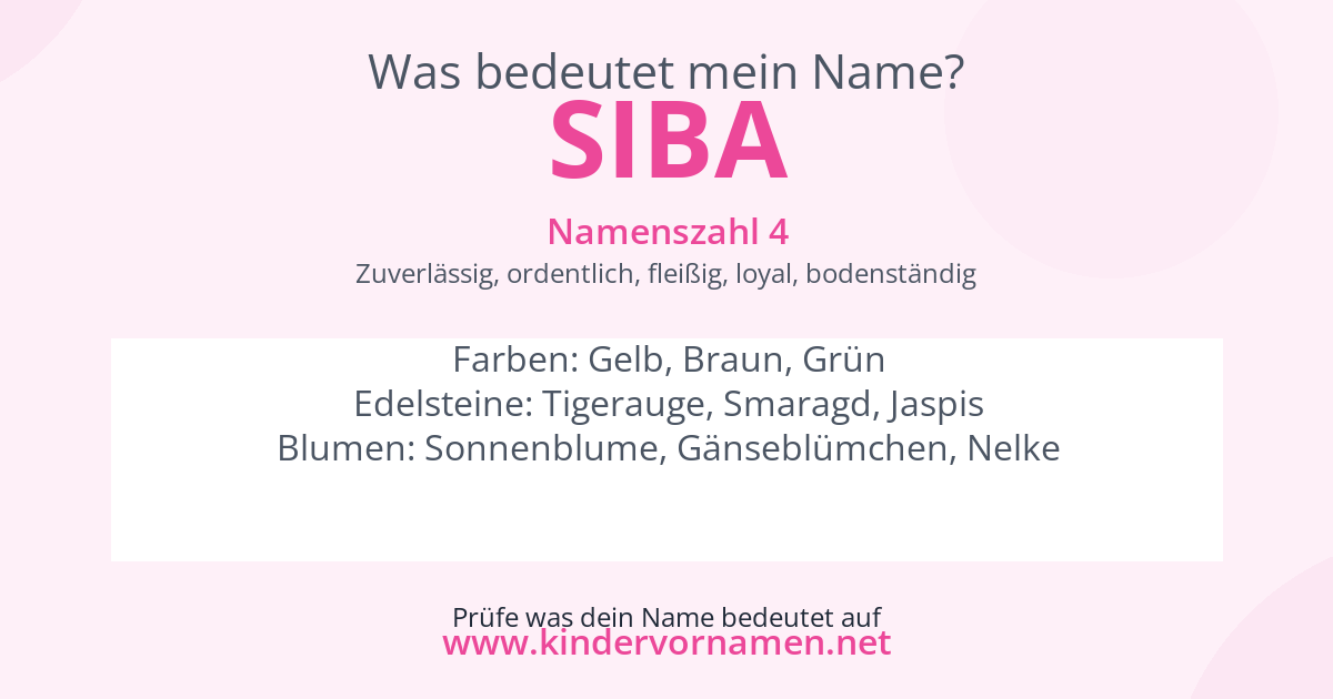 Was bedeutet der Name Siba?