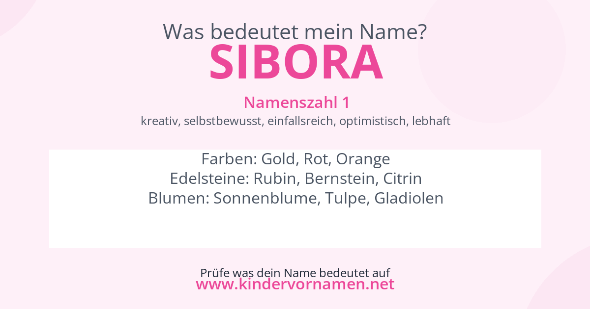 Was bedeutet der Name Sibora?