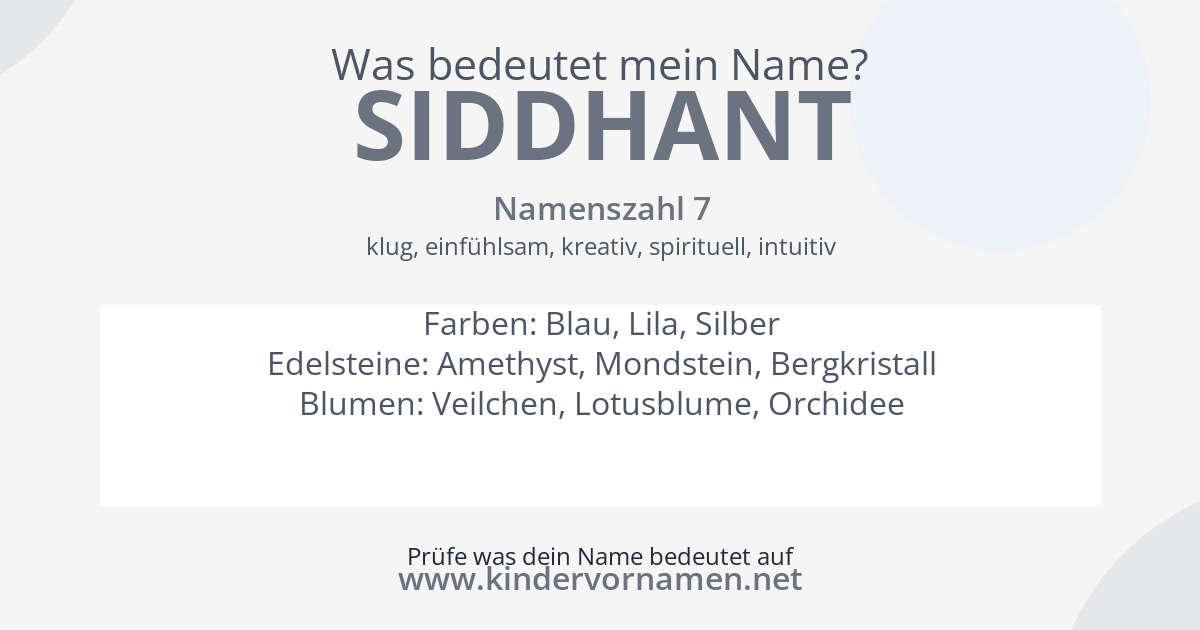 Was bedeutet der Name Siddhant?