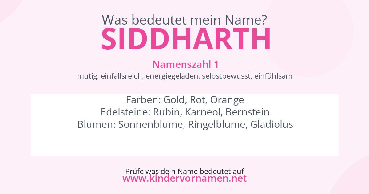 Was bedeutet der Name Siddharth?