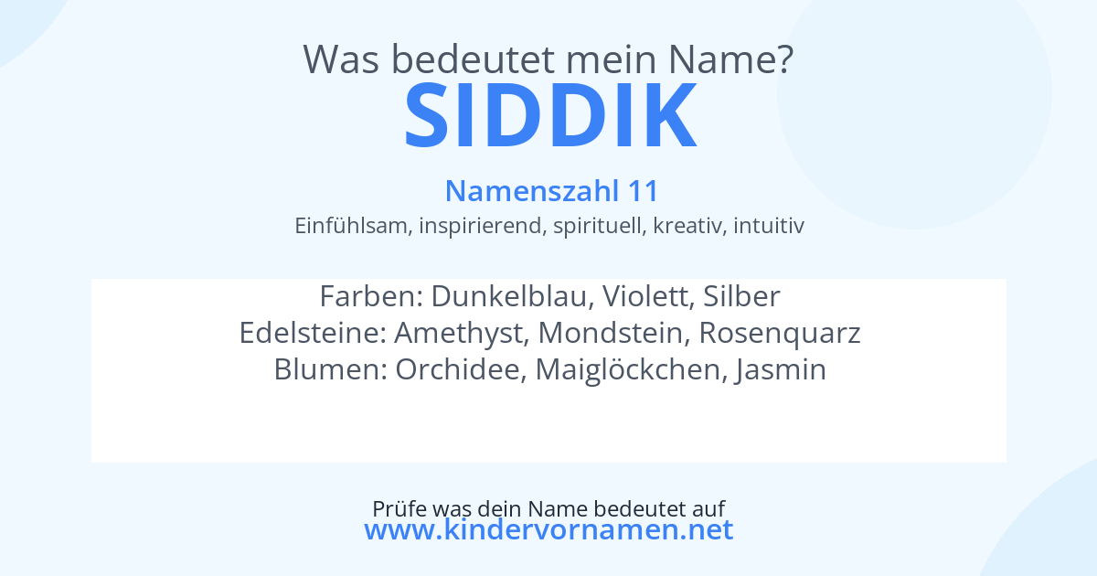 Was bedeutet der Name Siddik?