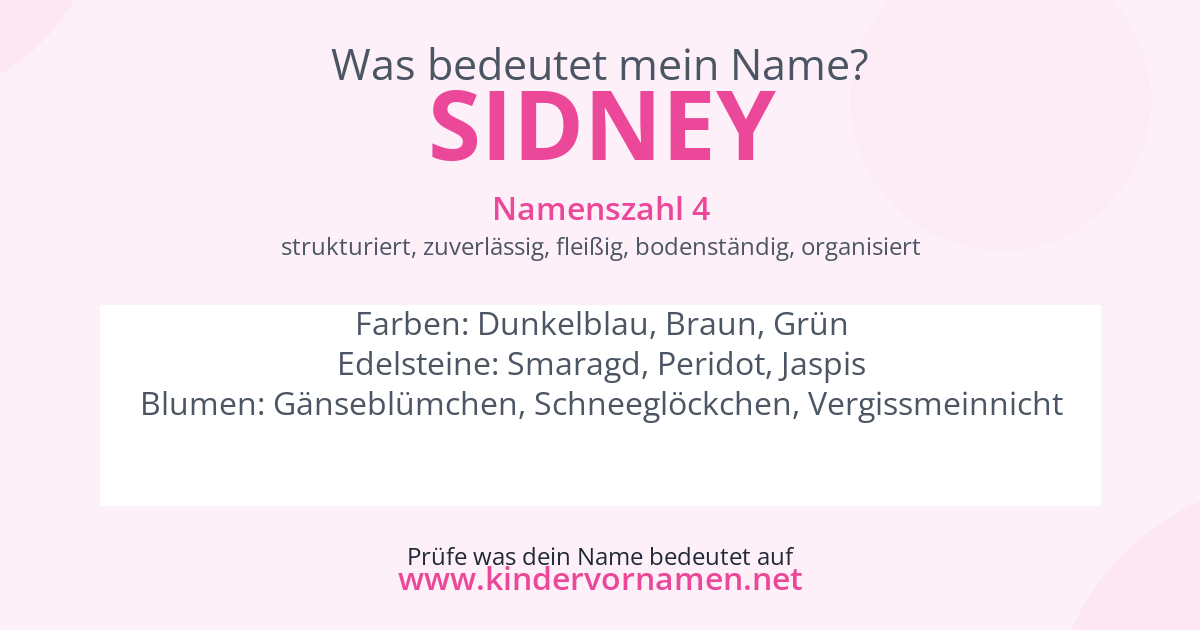 Was bedeutet der Name Sidney?